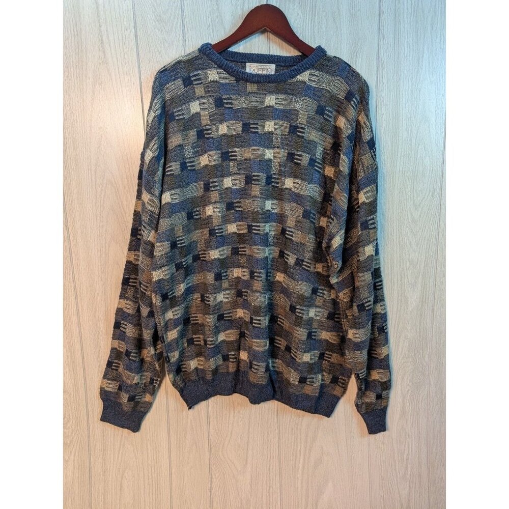 Gianfranco Ruffini Vintage Sweater Size XXL Men’s Italy Weave Pattern Crewneck